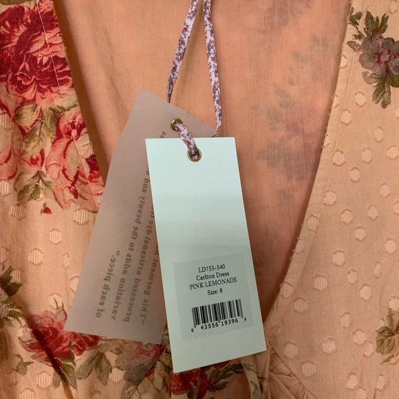 Loveshackfancy Carlton Midi Dress Pink 8 NWT - Picture 5 of 6